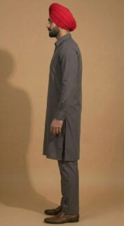 Urban Ash Grey Kurta Pajama Set - Image 4